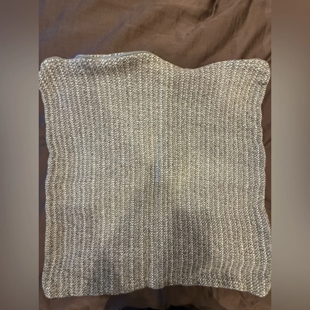 Crate&Barrel Gray Knit Pillow Cover